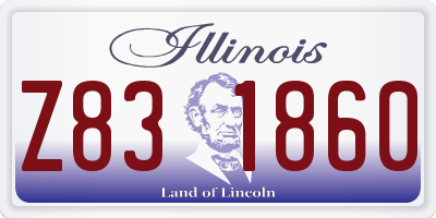 IL license plate Z831860