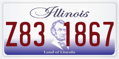 IL license plate Z831867