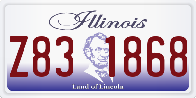 IL license plate Z831868