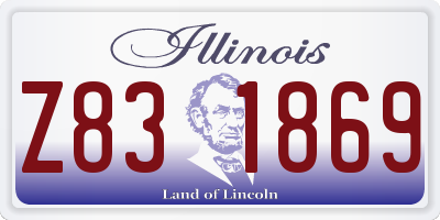 IL license plate Z831869
