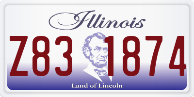 IL license plate Z831874