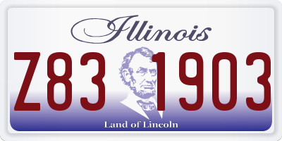 IL license plate Z831903