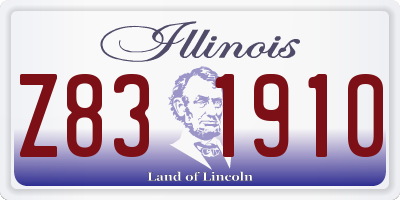 IL license plate Z831910