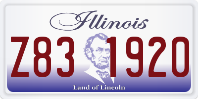 IL license plate Z831920