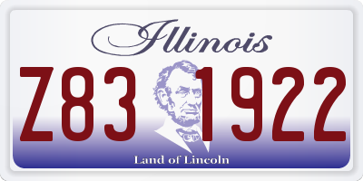 IL license plate Z831922
