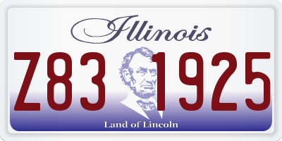 IL license plate Z831925