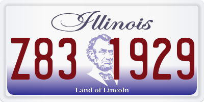 IL license plate Z831929