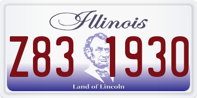 IL license plate Z831930