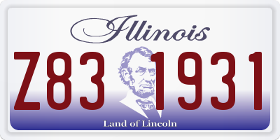 IL license plate Z831931