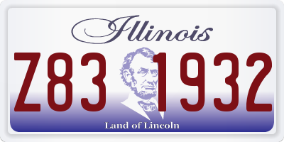 IL license plate Z831932