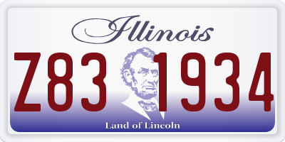 IL license plate Z831934