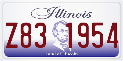 IL license plate Z831954