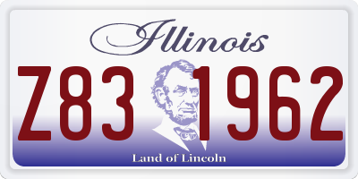 IL license plate Z831962
