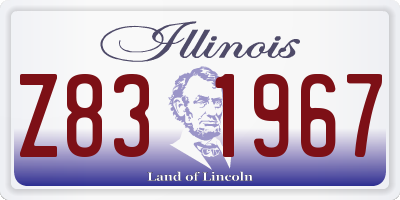 IL license plate Z831967