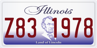 IL license plate Z831978