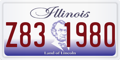 IL license plate Z831980