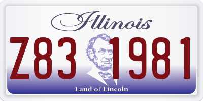 IL license plate Z831981