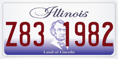 IL license plate Z831982