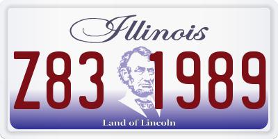IL license plate Z831989