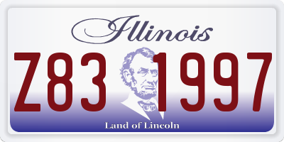 IL license plate Z831997