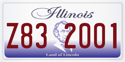 IL license plate Z832001