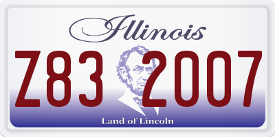 IL license plate Z832007