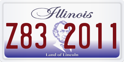 IL license plate Z832011