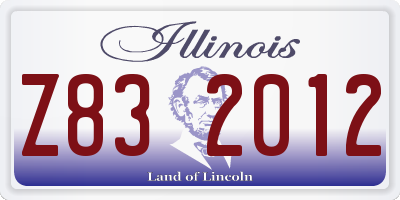 IL license plate Z832012