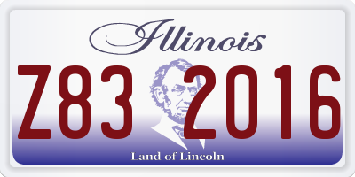 IL license plate Z832016