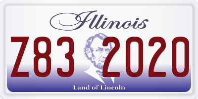IL license plate Z832020