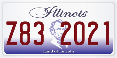 IL license plate Z832021