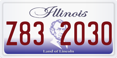 IL license plate Z832030