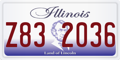 IL license plate Z832036