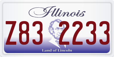 IL license plate Z832233