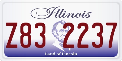 IL license plate Z832237