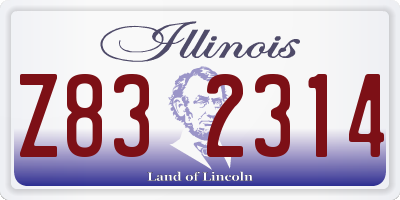IL license plate Z832314