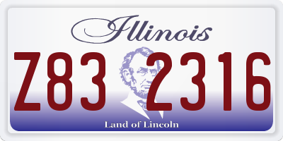 IL license plate Z832316