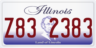 IL license plate Z832383