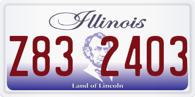 IL license plate Z832403