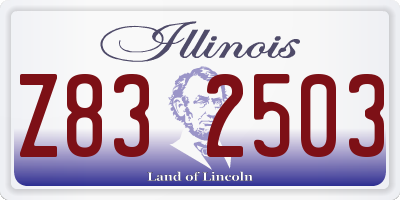 IL license plate Z832503