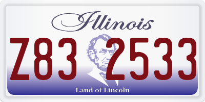 IL license plate Z832533