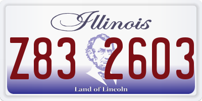 IL license plate Z832603