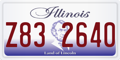 IL license plate Z832640