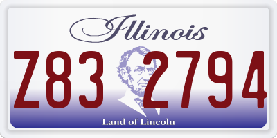 IL license plate Z832794
