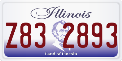 IL license plate Z832893