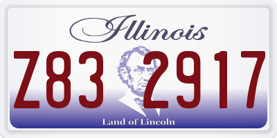 IL license plate Z832917