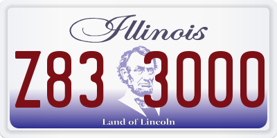 IL license plate Z833000