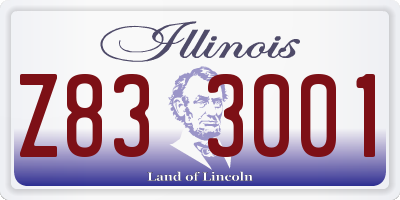 IL license plate Z833001