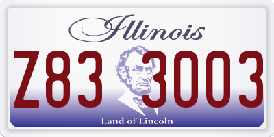 IL license plate Z833003