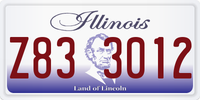 IL license plate Z833012